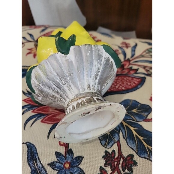 Vintage Italian Majolica STYLE Pottery Lemon Basket Topiary Handmade Handpainted - Picture 4 of 4